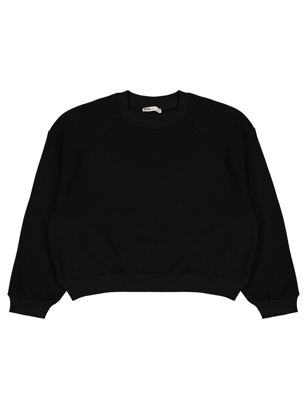 Civil Girls Kız Çocuk Düz 10-13 Yaş Sweatshirt - Siyah