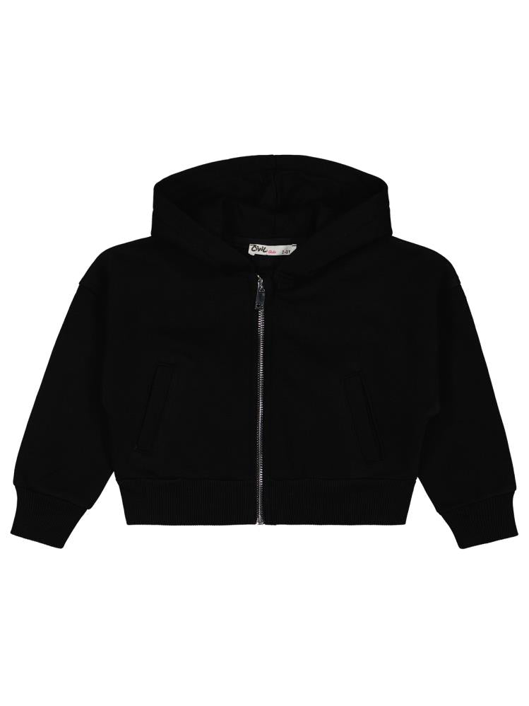 Civil Girls Düz 2-5 Yaş Hırka - Siyah