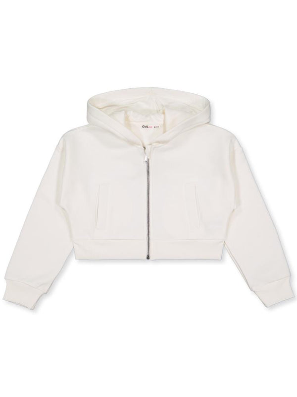 Civil Girls Düz 10-13 Yaş Hırka - Ekru