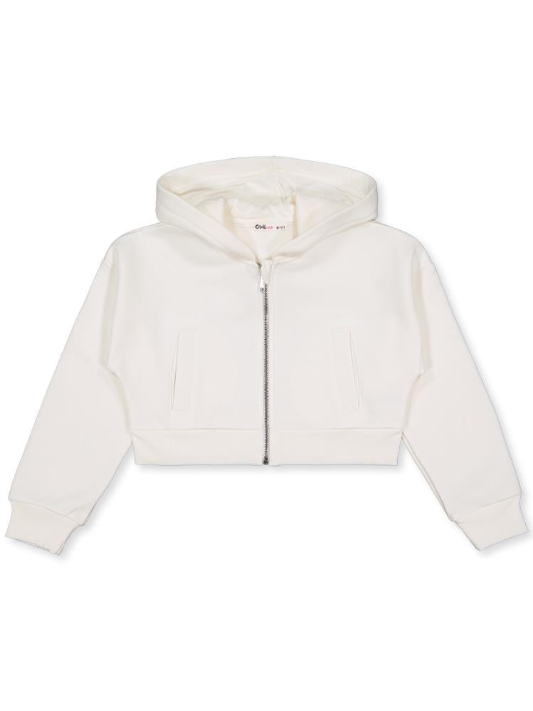 Civil Girls Düz 10-13 Yaş Hırka - Ekru