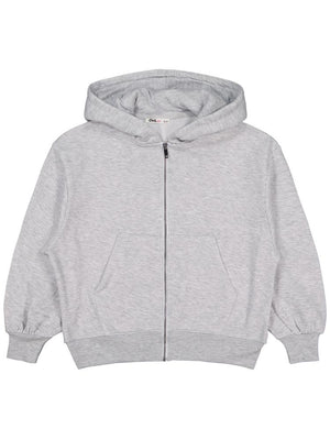 Civil Girls Düz 6-9 Yaş Hırka - Gri