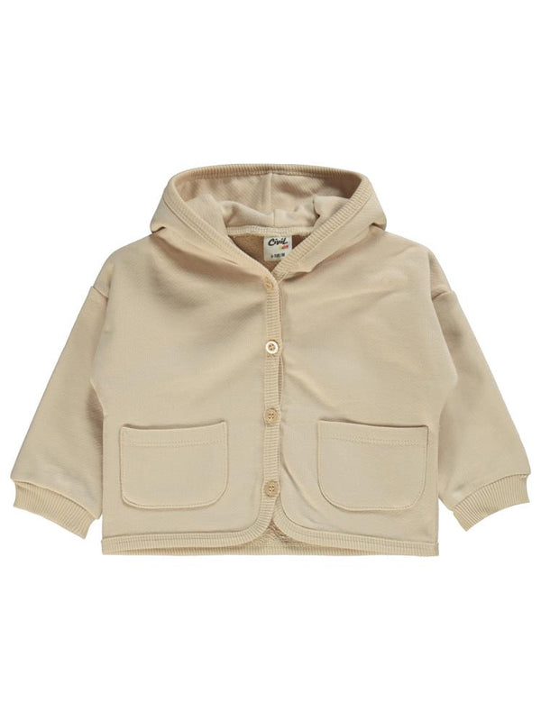 Civil Baby Kapüşonlu 6-18 Ay Hırka - Bej
