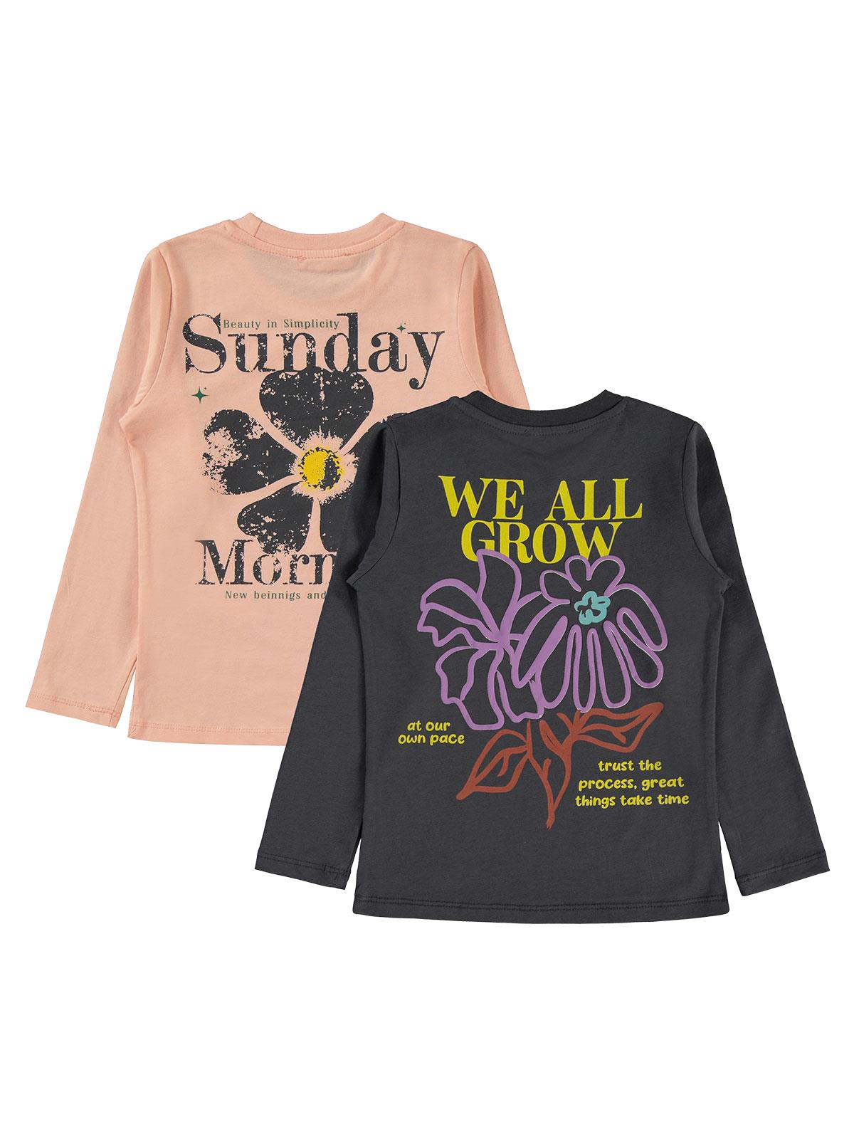 Civil Girls Sunday Baskılı 2'li 5-13 Yaş Sweatshirt