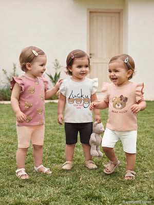Civil Baby TeddyBear Baskılı 3'lü Set 6-18 Ay Tişört