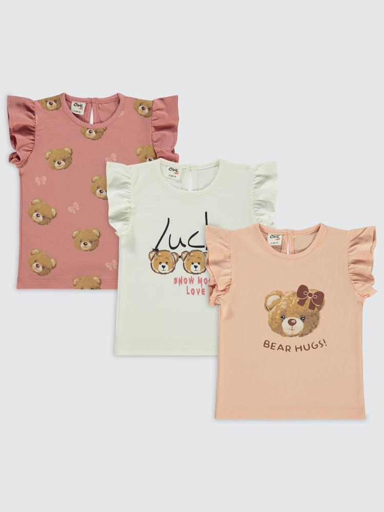 Civil Baby TeddyBear Baskılı 3'lü Set 6-18 Ay Tişört