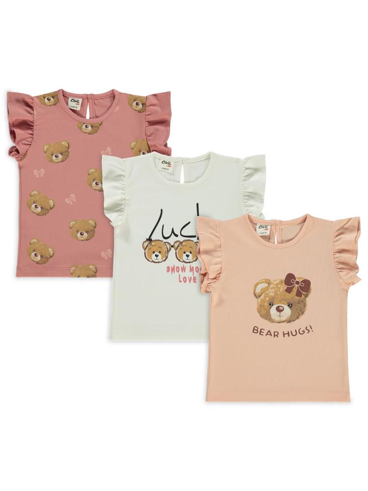 Civil Baby TeddyBear Baskılı 3'lü Set 6-18 Ay Tişört