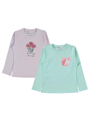 Civil Girls Unicorn Baskılı 2'li 5-13 Yaş Sweatshirt