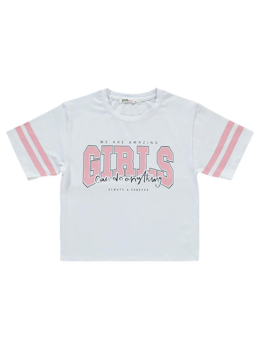 Civil Girls Sport Girl Baskılı Kısa Kol 2'li Set 6-9 Yaş Takım
