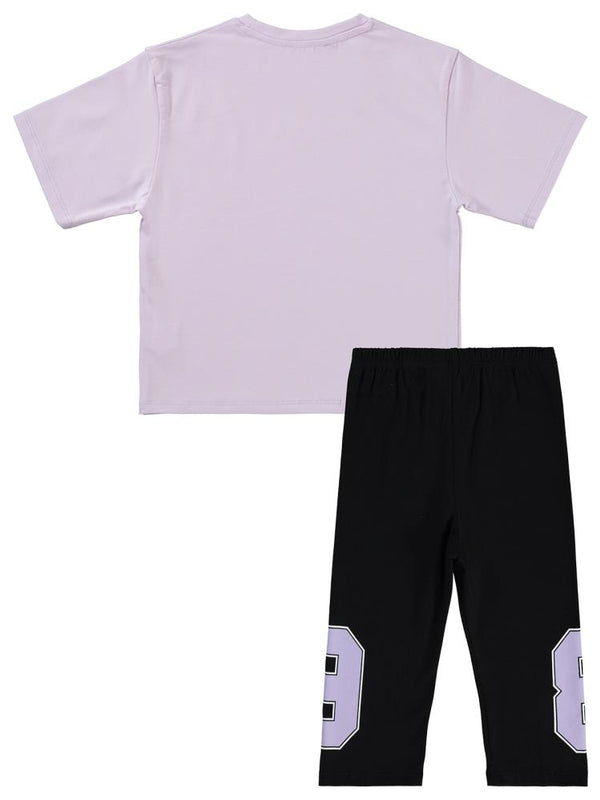 Civil Girls Sport Girl Baskılı Kısa Kol 2'li Set 6-9 Yaş Takım