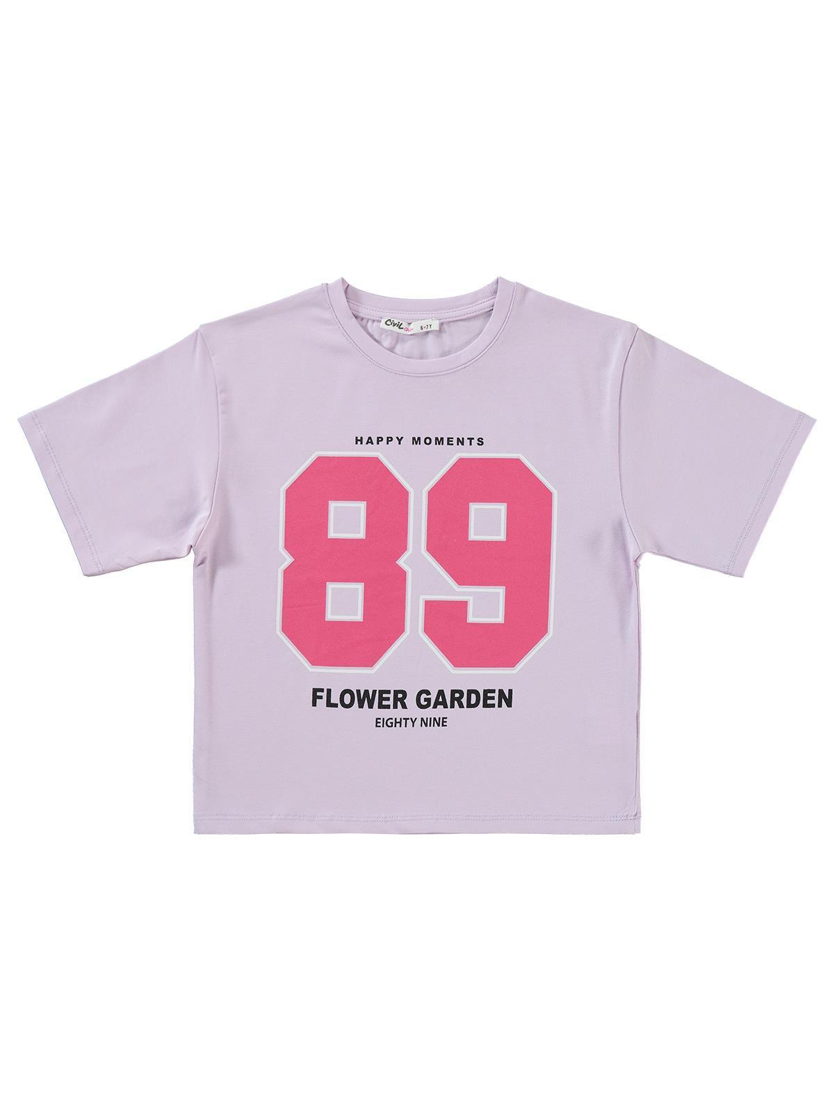 Civil Girls Sport Girl Baskılı Kısa Kol 2'li Set 6-9 Yaş Takım