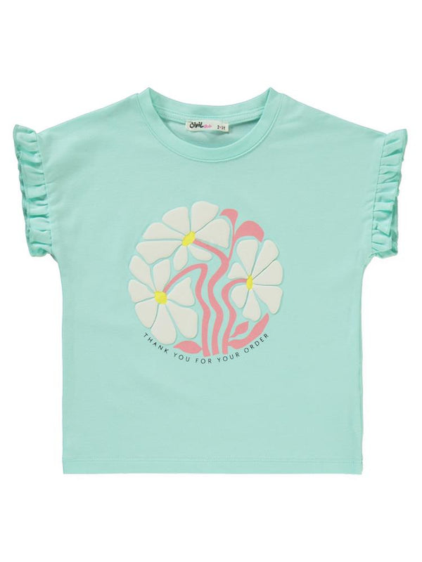 Civil Girls Kelebek Baskılı Kısa Kol 3'lü Set  2'li 2-5 Yaş Takım