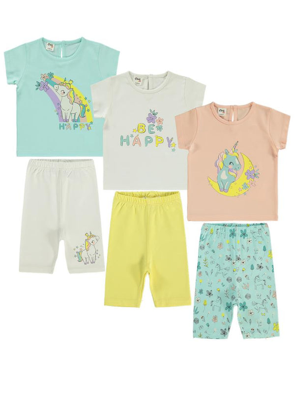 Civil Baby Unicorn Baskılı 3'lü Set  2'li 6-18 Ay Takım