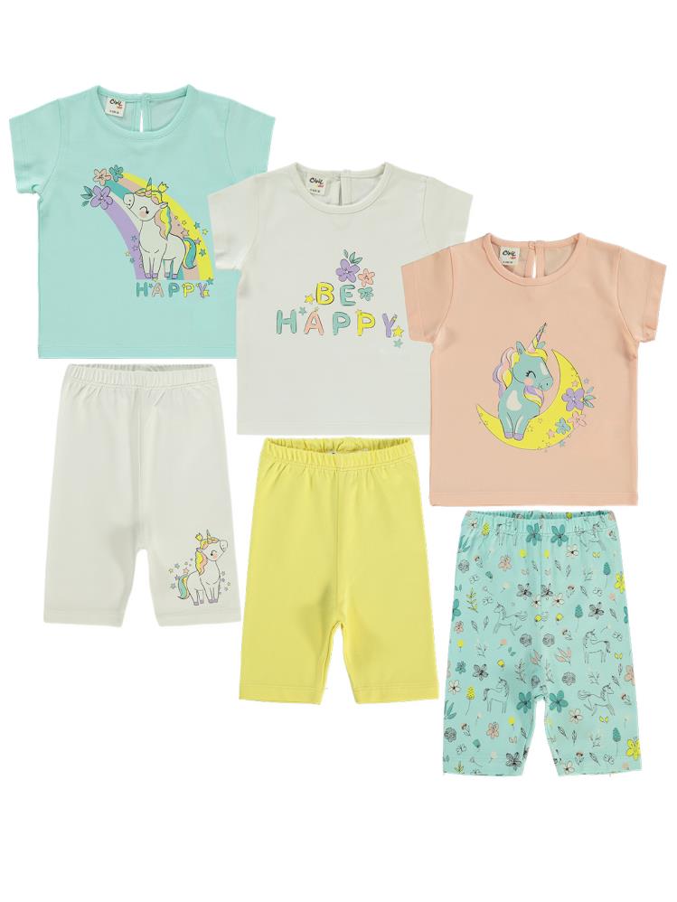Civil Baby Unicorn Baskılı 3'lü Set  2'li 6-18 Ay Takım