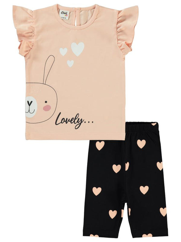 Civil Baby Tavşan Baskılı 3'lü Set  2'li 6-18 Ay Takım