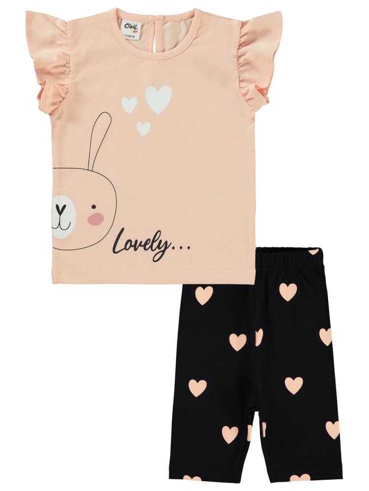 Civil Baby Tavşan Baskılı 3'lü Set  2'li 6-18 Ay Takım