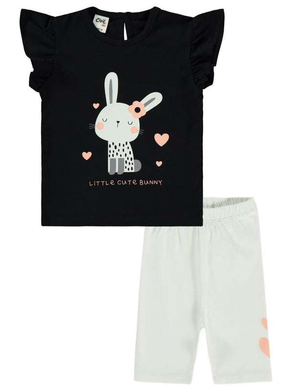 Civil Baby Tavşan Baskılı 3'lü Set  2'li 6-18 Ay Takım