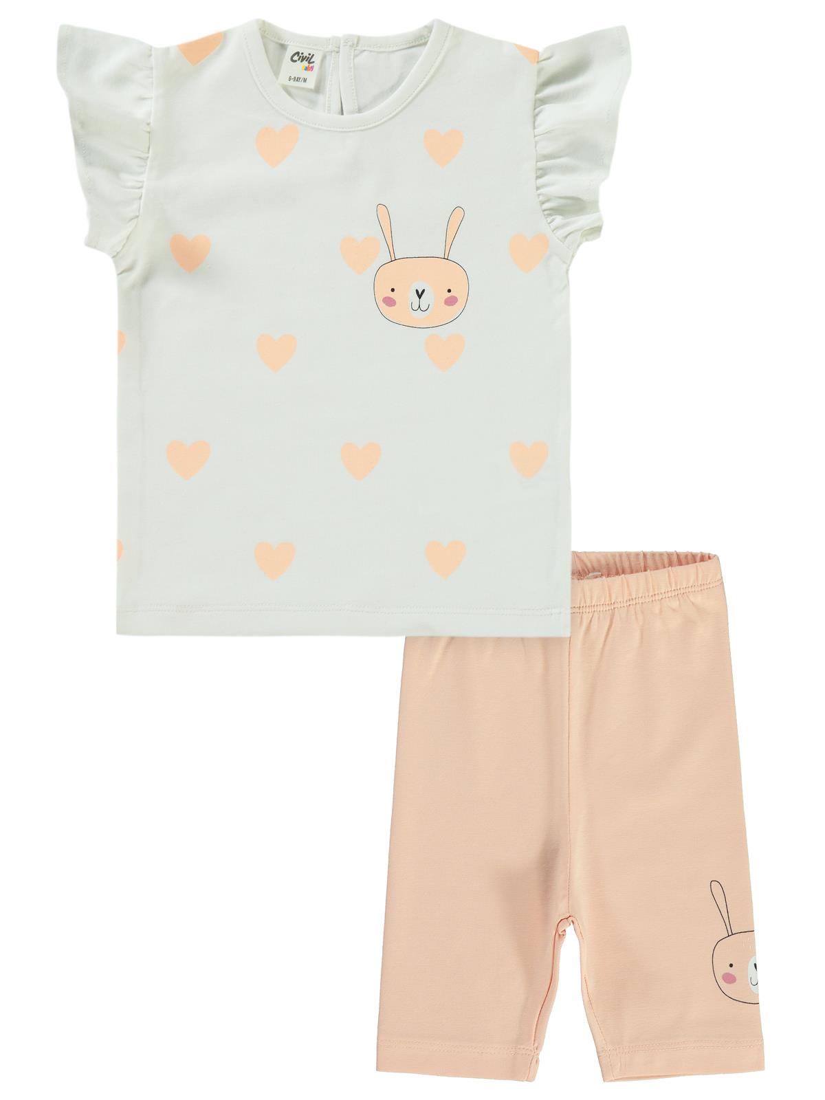 Civil Baby Tavşan Baskılı 3'lü Set  2'li 6-18 Ay Takım