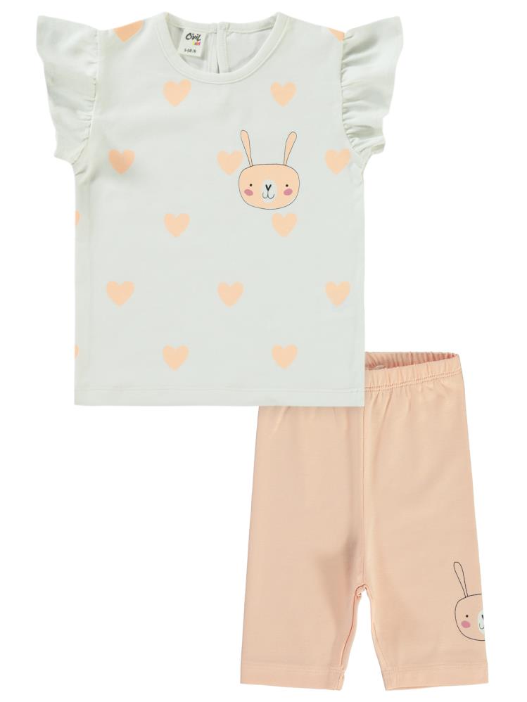 Civil Baby Tavşan Baskılı 3'lü Set  2'li 6-18 Ay Takım