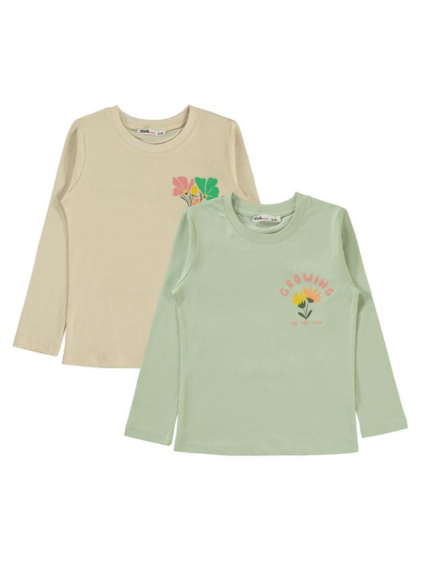 Civil Girls Growing Baskılı 2'li 5-13 Yaş Sweatshirt