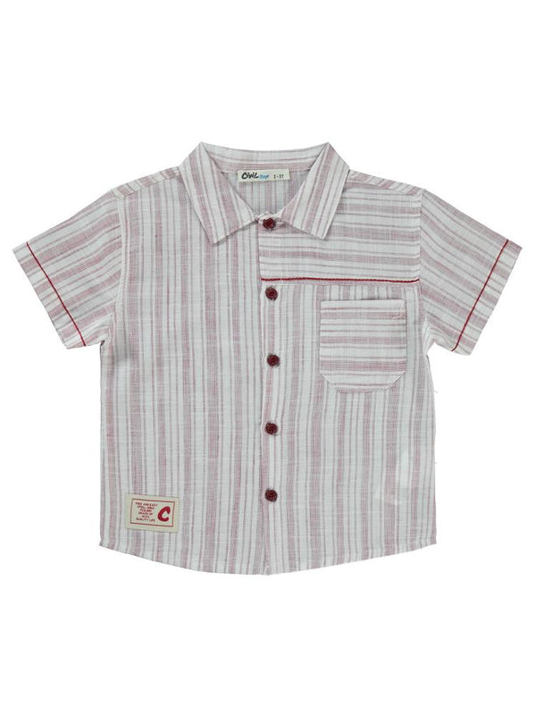 Civil Boys Çizgili Cepli 2-5 Yaş Takım - Bordo