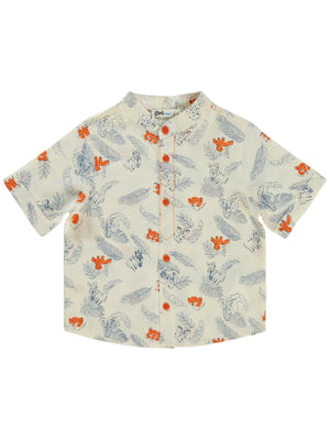 Civil Boys Yaprak Kaplan Desenli 2-5 Yaş Gömlek - Turuncu