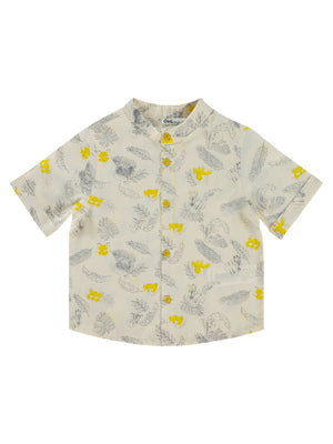 Civil Boys Yaprak Kaplan Desenli 2-5 Yaş Gömlek - Hardal