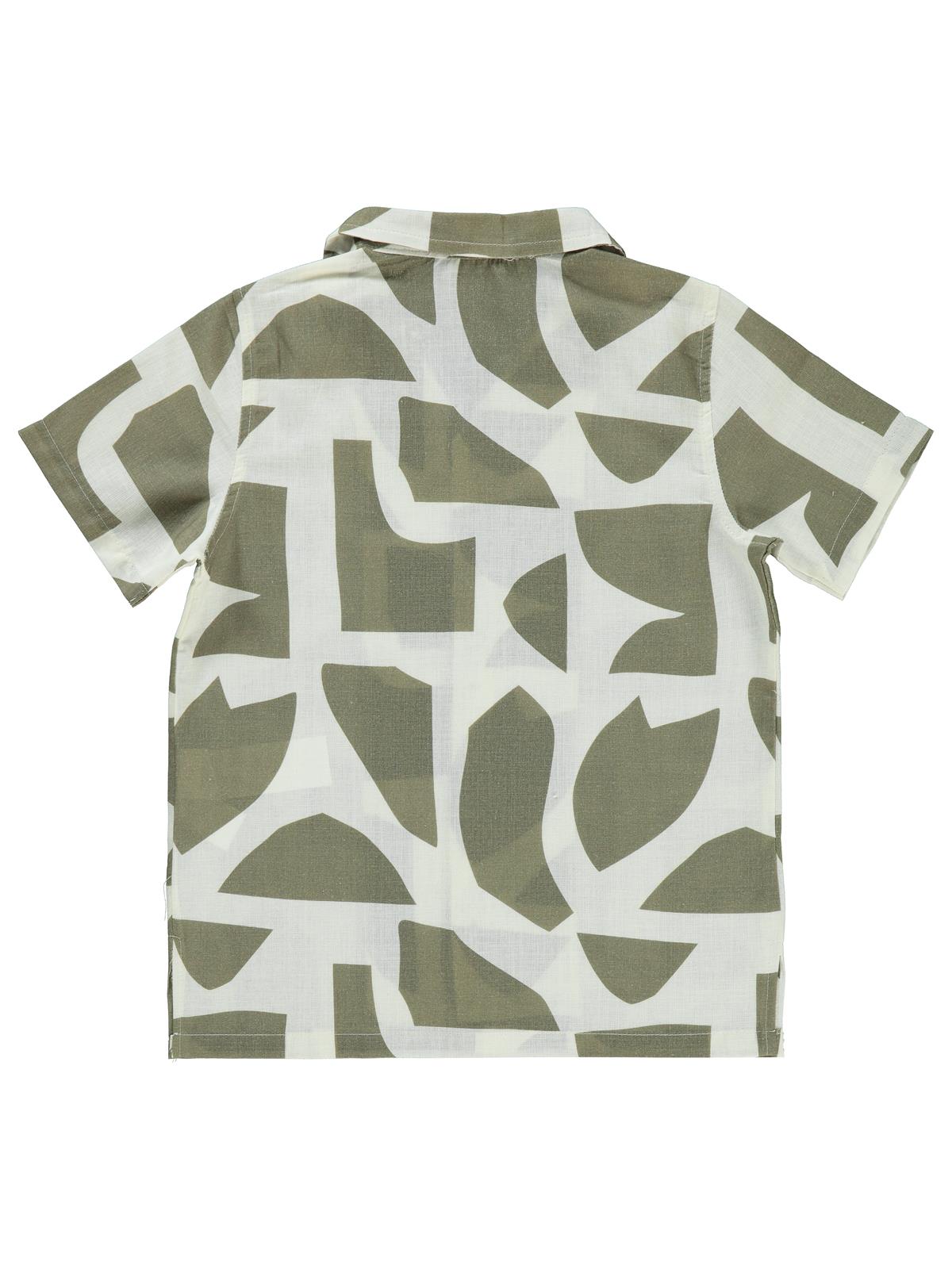 Civil Boys Kendinden Desenli 6-9 Yaş Gömlek - Kahve