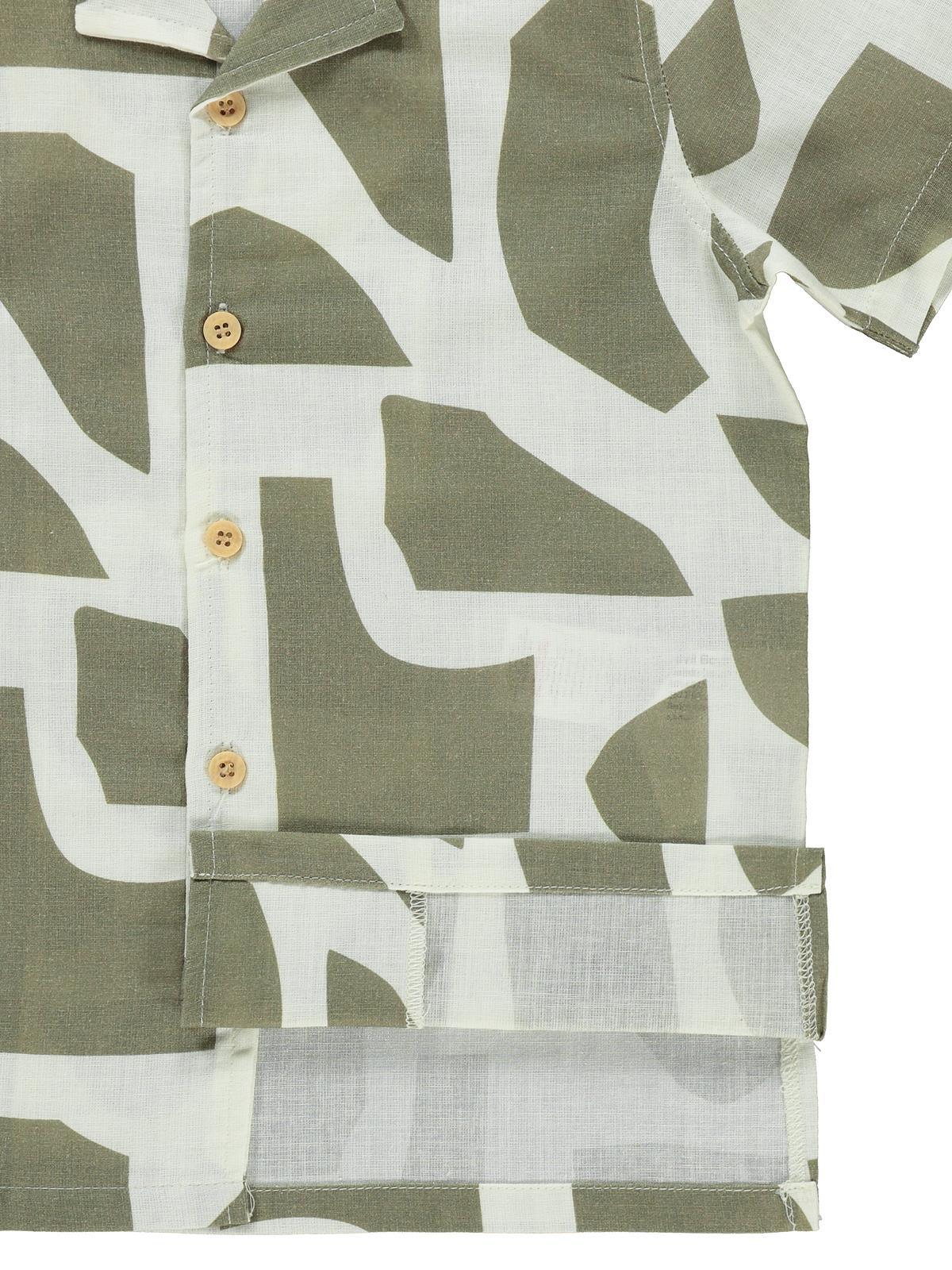 Civil Boys Kendinden Desenli 6-9 Yaş Gömlek - Kahve