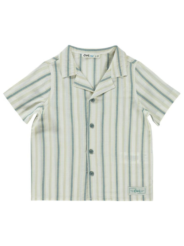 Civil Boys Çizgili 2-5 Yaş Gömlek - Haki