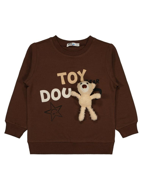 Civil Boys Toy Dou Baskılı 2-5 Yaş Eşofman Takımı - Kahverengi