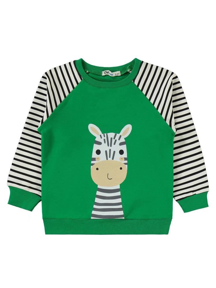 Civil Boys Zebra Baskılı 2-5 Yaş Eşofman Takımı - Yeşil