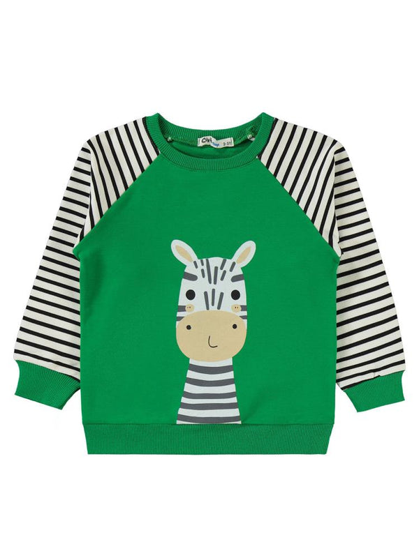 Civil Boys Zebra Baskılı 2-5 Yaş Eşofman Takımı - Yeşil