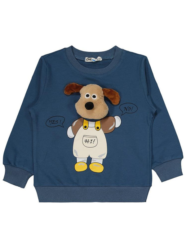 Civil Boys Mobil Köpek Nakışlı 2-5 Yaş Eşofman Takımı - Mavi
