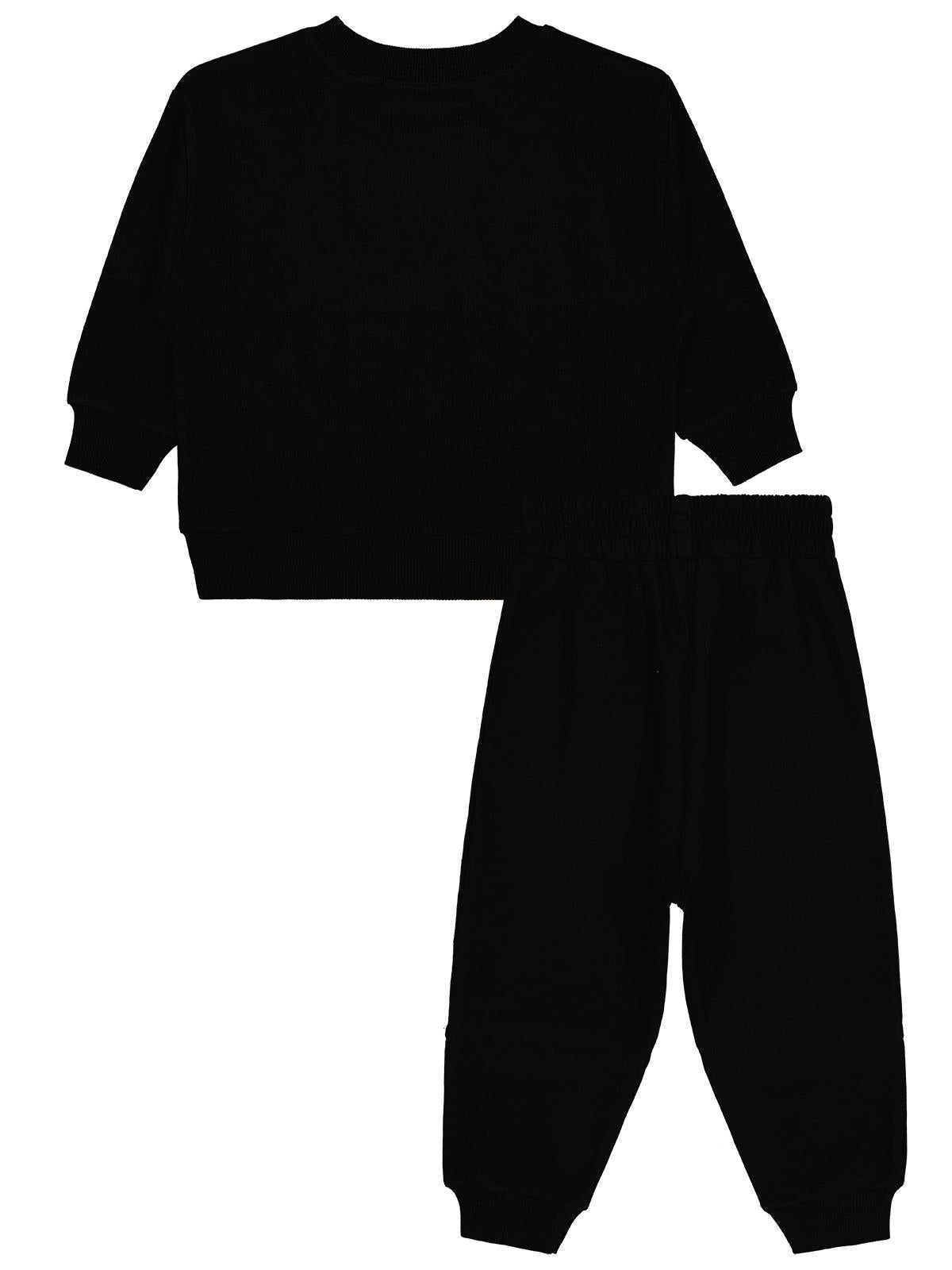 Civil Boys Boo Canavar Baskılı 2-5 Yaş Eşofman Takımı - Siyah