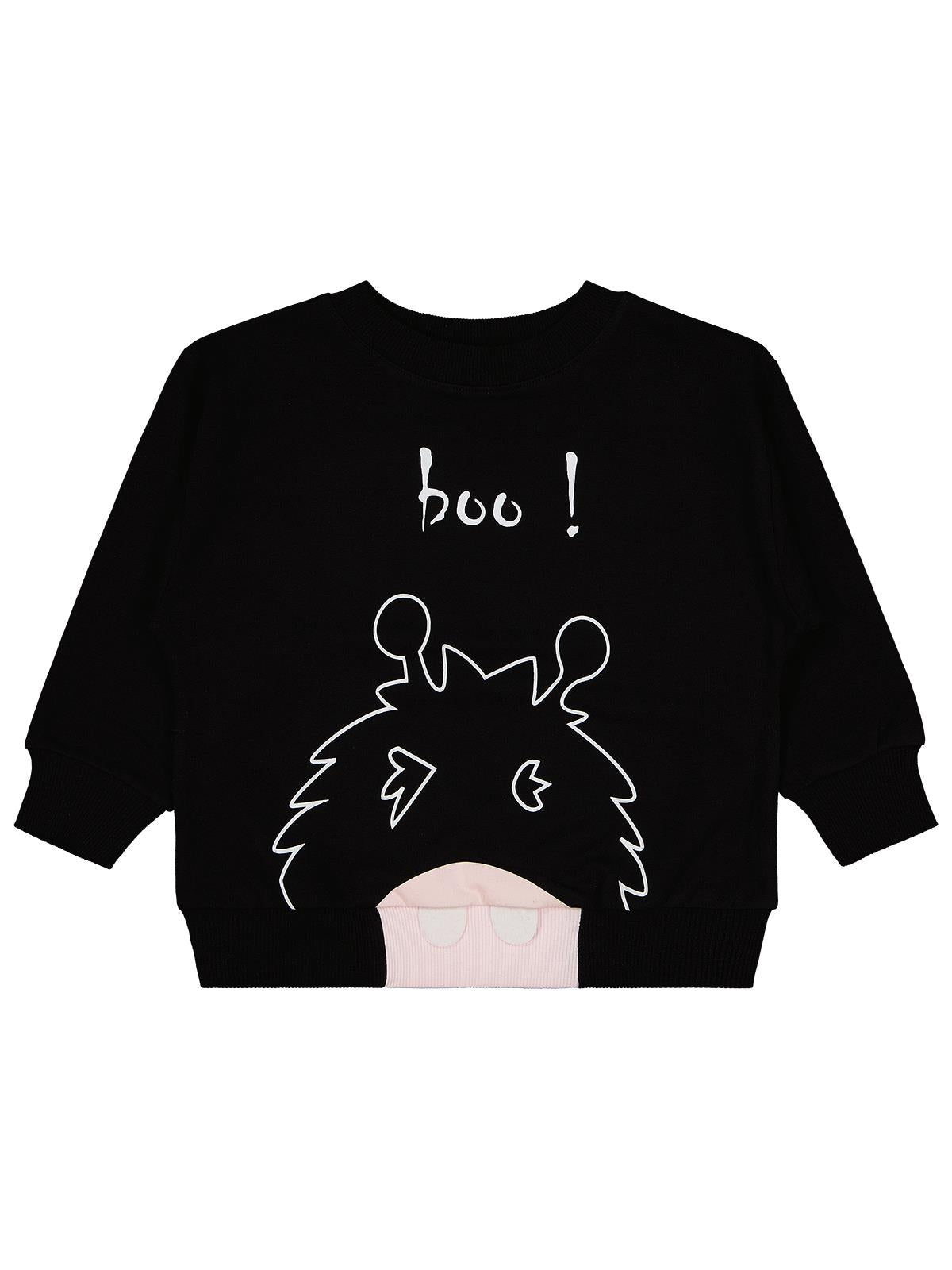 Civil Boys Boo Canavar Baskılı 2-5 Yaş Eşofman Takımı - Siyah