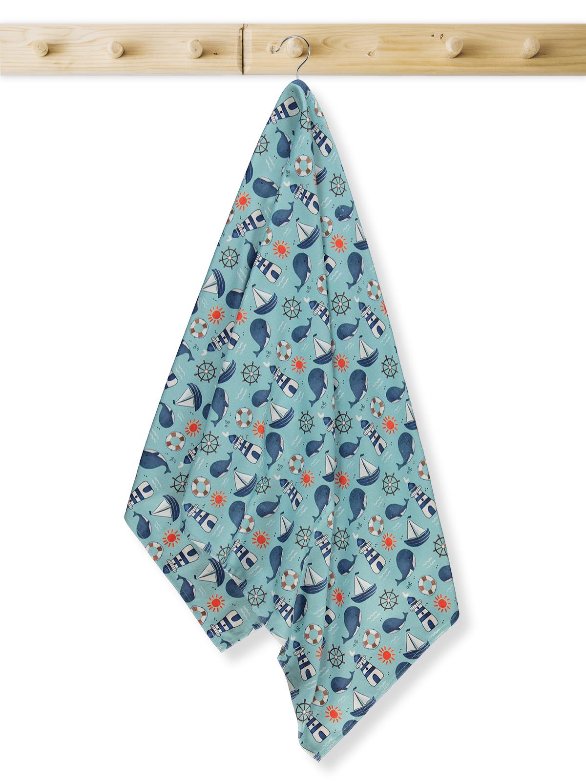 Civil Boys Balina Baskılı Havlu - Yeşil