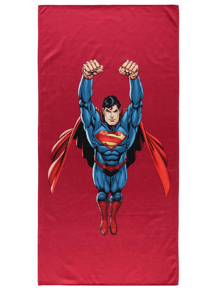 Süperman Baskılı Havlu - Kırmızı