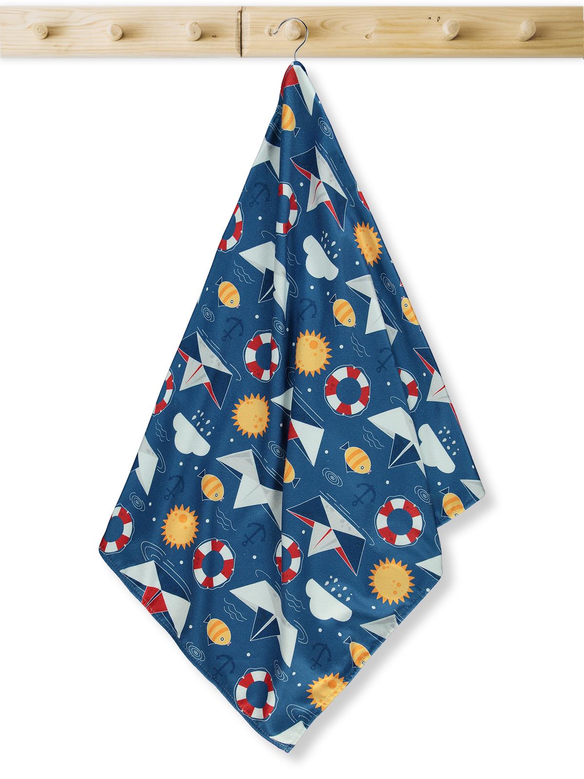 Civil Boys Denizci Baskılı Havlu - Mavi