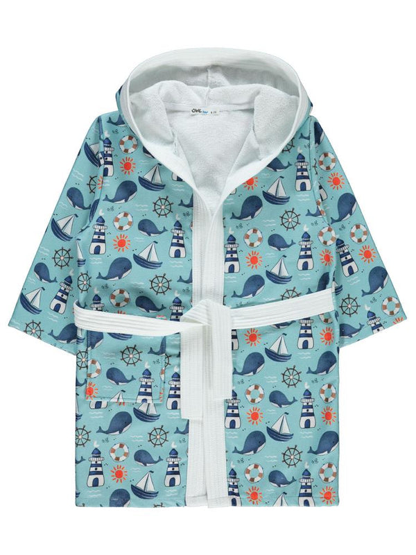 Civil Boys Erkek Çocuk Bornoz 4-10 Yaş - Mavi