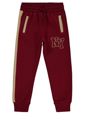 Civil Boys NY Nakışlı 6-9 Yaş Eşofman Altı - Bordo