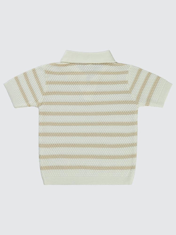 Pierre Cardin Çizgili Tiriko 2-5 Yaş Tişört - Kahverengi