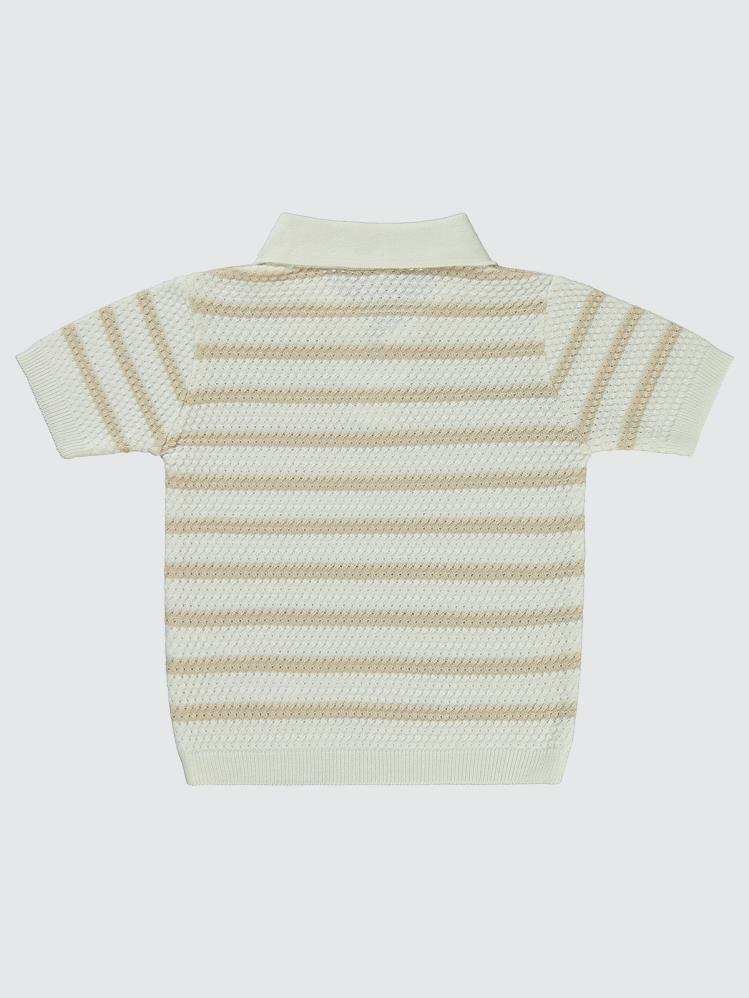 Pierre Cardin Çizgili Tiriko 2-5 Yaş Tişört - Kahverengi