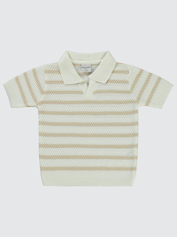 Pierre Cardin Çizgili Tiriko 2-5 Yaş Tişört - Kahverengi