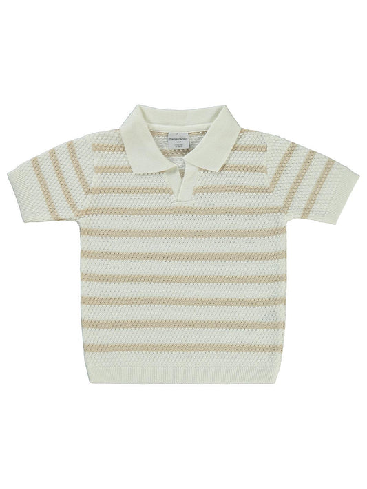 Pierre Cardin Çizgili Tiriko 2-5 Yaş Tişört - Kahverengi