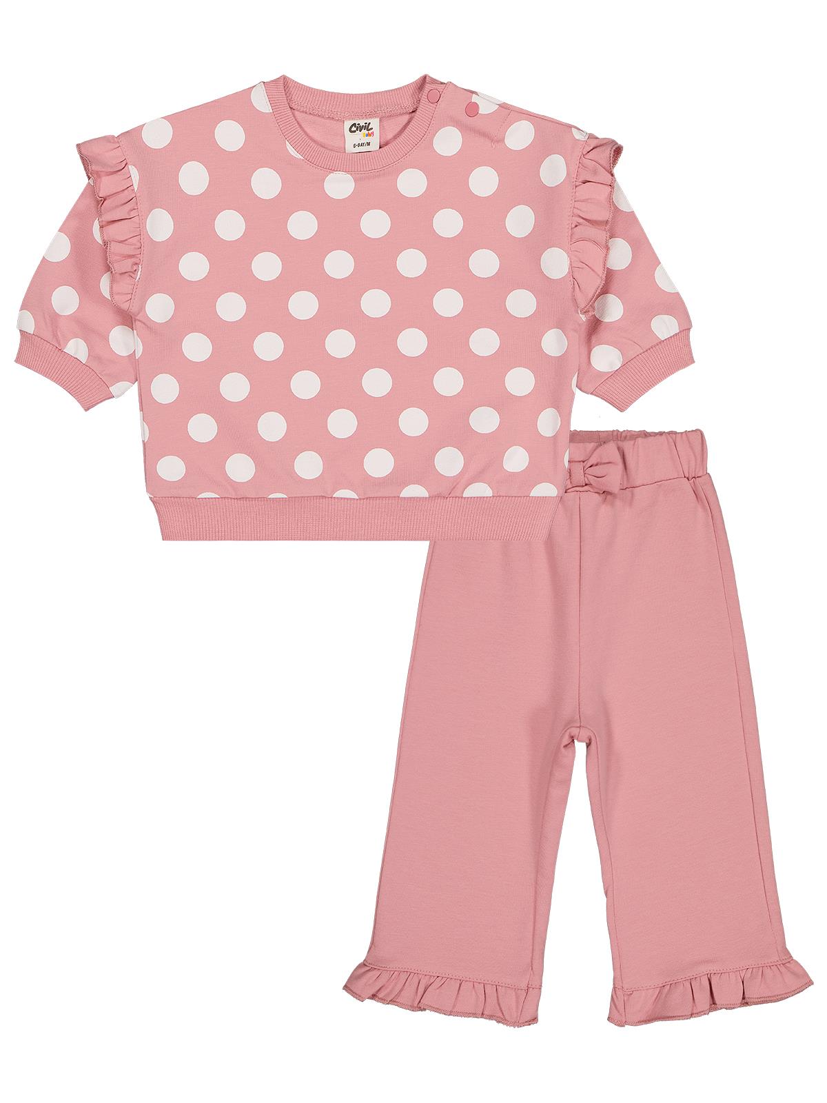 Civil Baby Puan Empirme 6-18 Ay Takım - Pembe