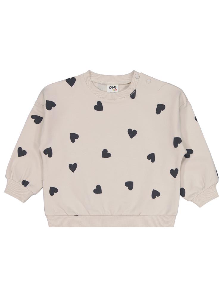 Civil Baby Minik Kalp Empirme 6-18 Ay Takım - Bej