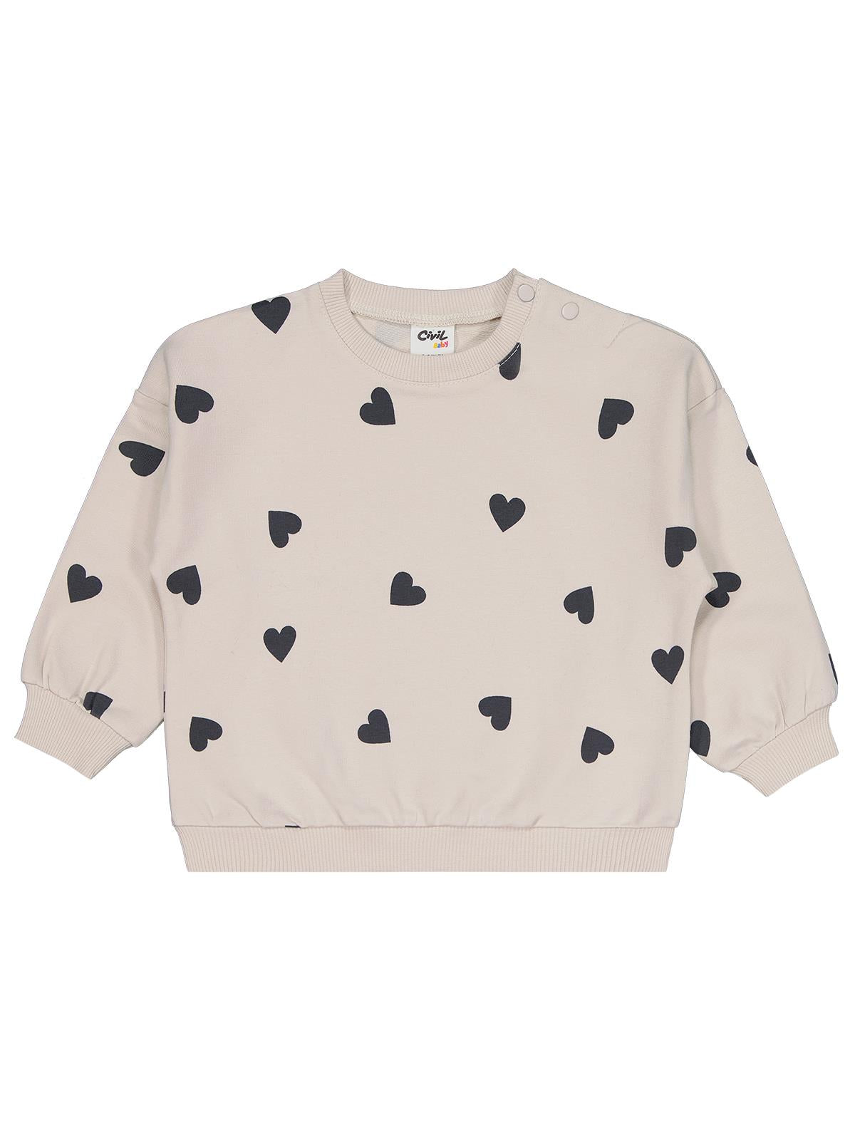 Civil Baby Minik Kalp Empirme 6-18 Ay Takım - Bej