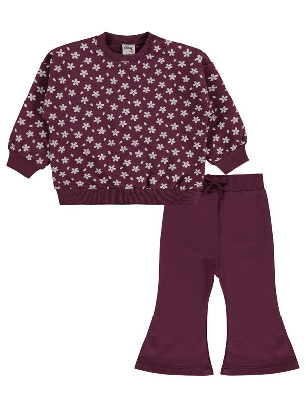 Civil Baby Minik Çiçek Empirme 6-18 Ay Takım - Lila