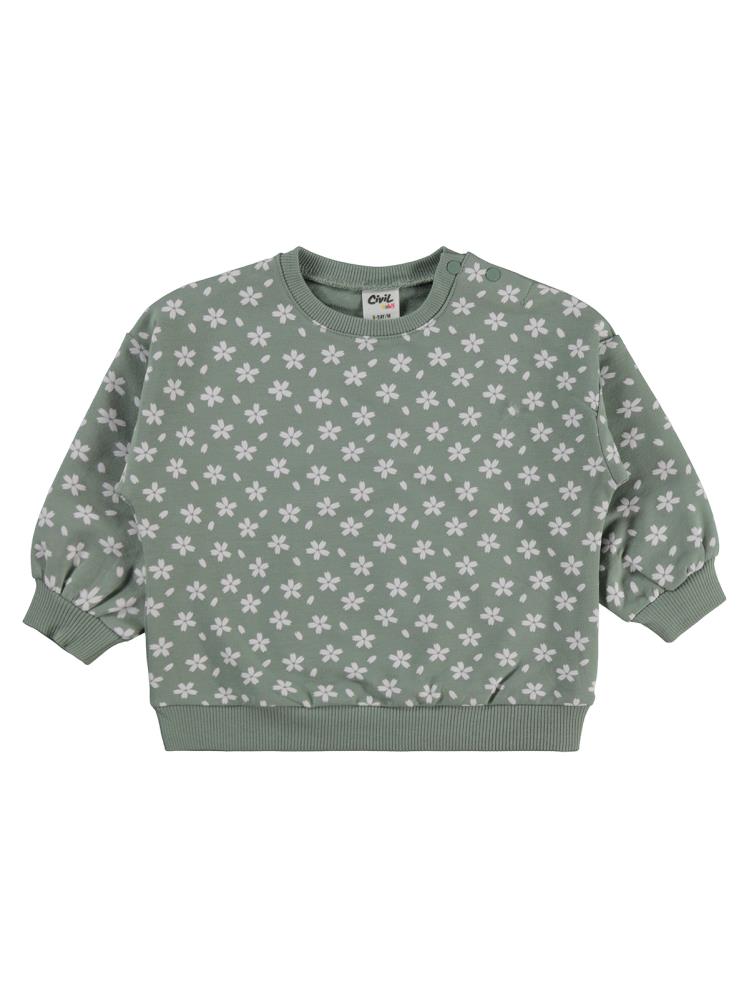 Civil Baby Minik Çiçek Empirme 6-18 Ay Takım - Yeşil