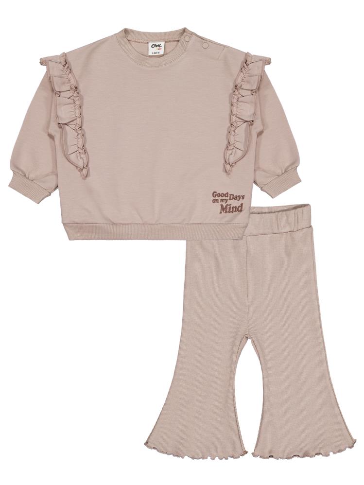 Civil Baby Good Days Nakışlı 6-18 Ay Takım - Bej